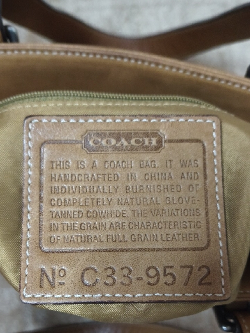 Vintage Coach Tan Leather Shoulder Tote with Silver Hardware - Picture 2 of 10